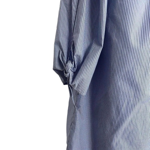 Lucca  Shirt Dress Off Shoulder Blue Striped Nautical Beach Size M‎ - Picture 4 of 11